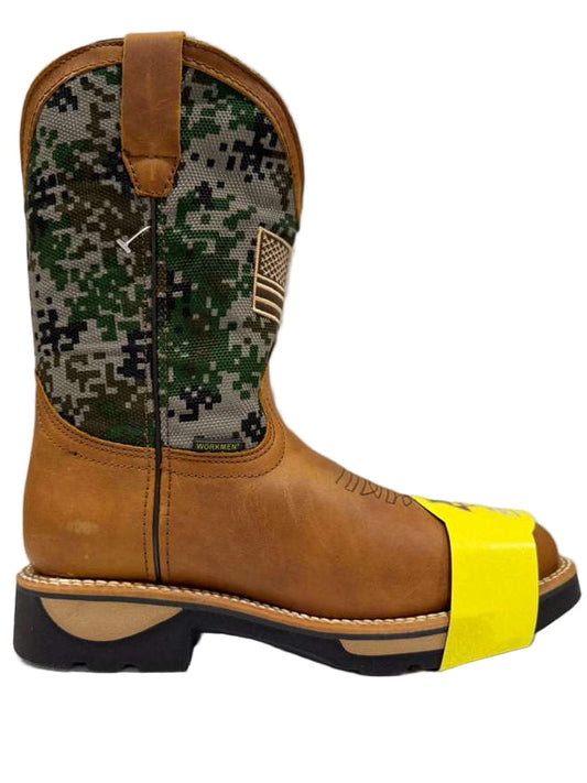 Men's Work Boots E-6485 Crazy Miel Square Steel Bullying Toe Kansas (Sin) NGO-OCR