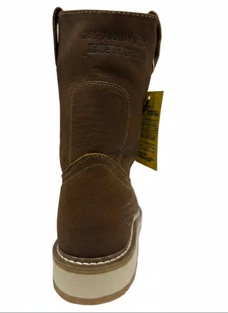 Men's Work Boots E-7650 Cafe Crazy Square Steel Toe
