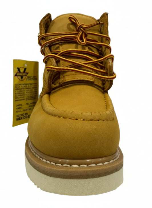 Men's Work Boots E-400 Nbk Miel Round Toe Striped Sole