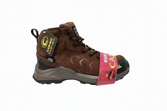 Bota de trabajo con fondo blanco