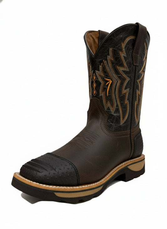 Men's Work Boots E-6484 Crazy Cafe Bullying Square Toe kansas (SIN) NGO-OCR