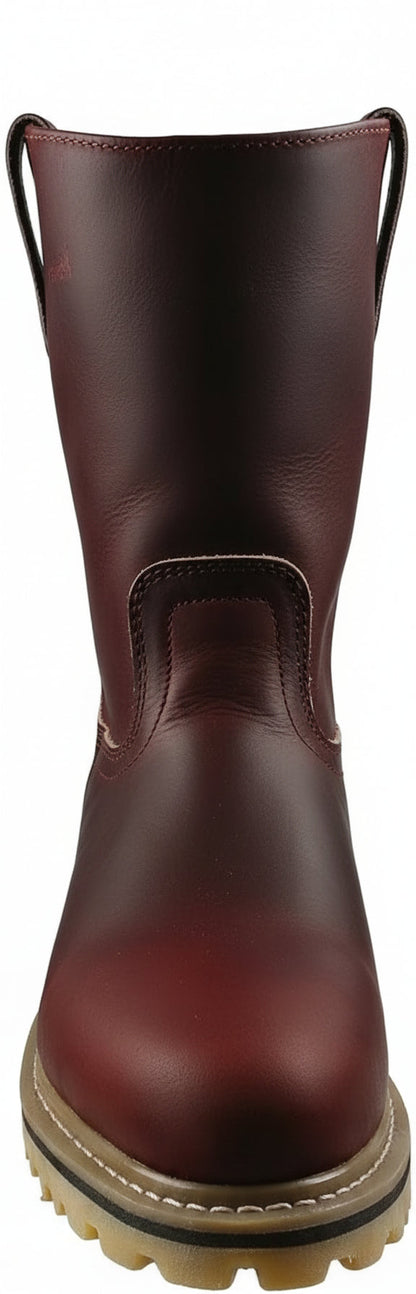 Men's Work Boots E-718 Leather Work Boots Color Shedron Western Cowboy Pull On Boots