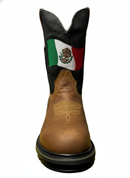 Men's Work Boots E-2252 Crazy Tang Round Bull Toe Soft Toe