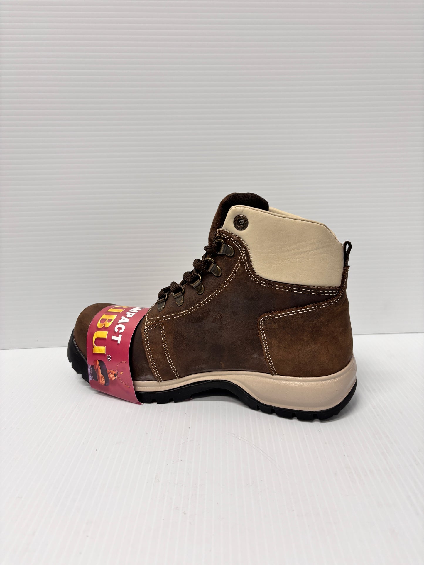 Women Work Boots Caribu:806- Crazy Brown Steel Toe