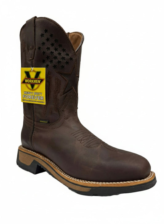 Men's Work Boots E-6611 Crazy Choco Square Steel Bullying Toe Oklahoma
