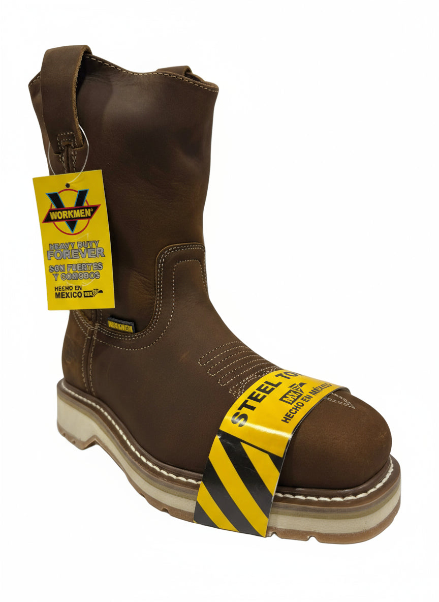 Men's Work Boots E-7650 Cafe Crazy  Square Steel Toe