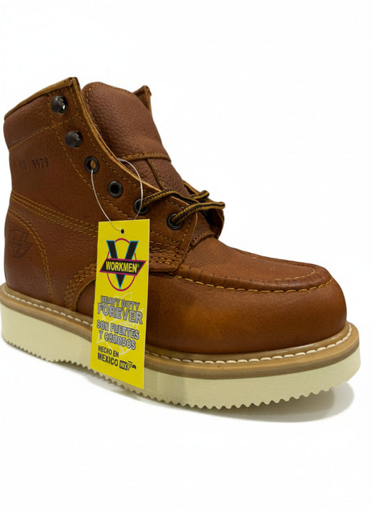 Men's Work Boots E-400 Shedron Flother Round Toe Striped Sole