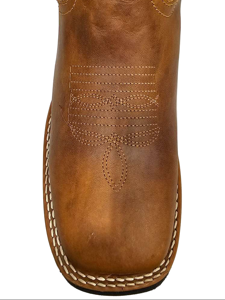 Men's Work Boots E-6480 Crazy Miel Bullying Leather Square Toe kansas (SIN) NGO-OCR