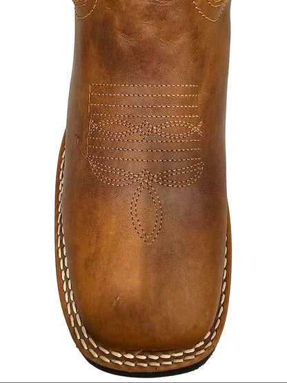 Men's Work Boots E-6480 Crazy Miel Bullying Leather Square Toe kansas (SIN) NGO-OCR
