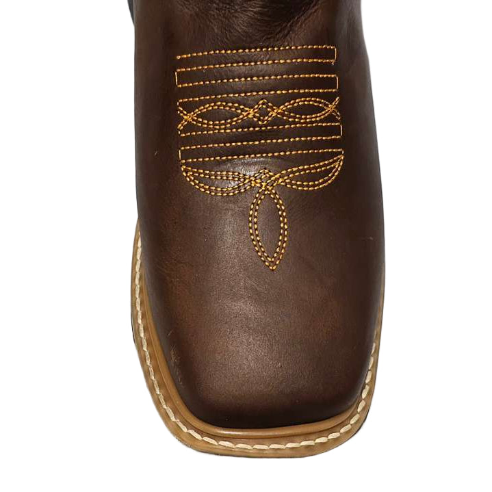 Men's Work Boots E-6980 Crazy Tang Leather Square Toe Oklahoma NGO-BEI