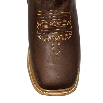 Men's Work Boots E-6980 Crazy Tang Leather Square Toe Oklahoma NGO-BEI