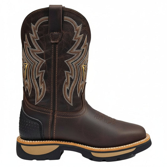 Men's Work Boots E-6486 Crazy Cafe Square Toe kansas (SIN) NGO-OCR