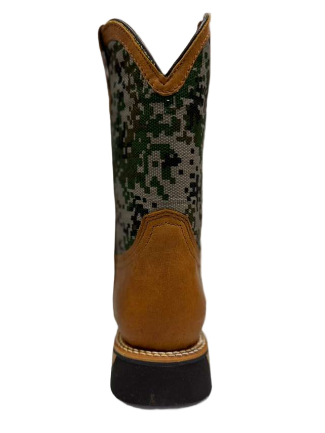 Men's Work Boots E-6485 Crazy Miel Square Steel Bullying Toe Kansas (Sin) NGO-OCR