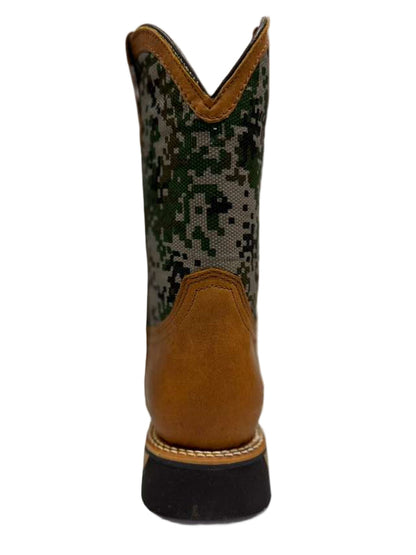 Men's Work Boots E-6485 Crazy Miel Square Steel Bullying Toe Kansas (Sin) NGO-OCR