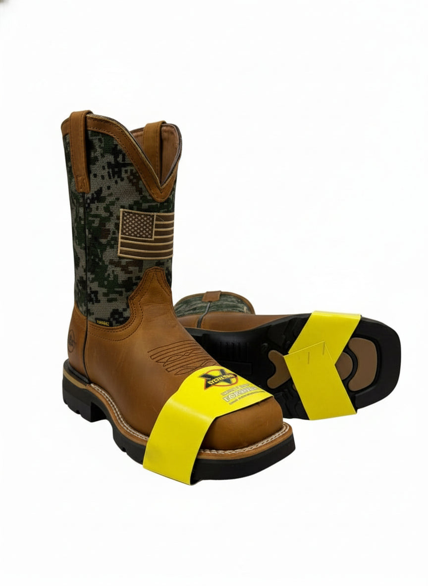 Men's Work Boots E-6485 Crazy Miel Square Steel Bullying Toe Kansas (Sin) NGO-OCR