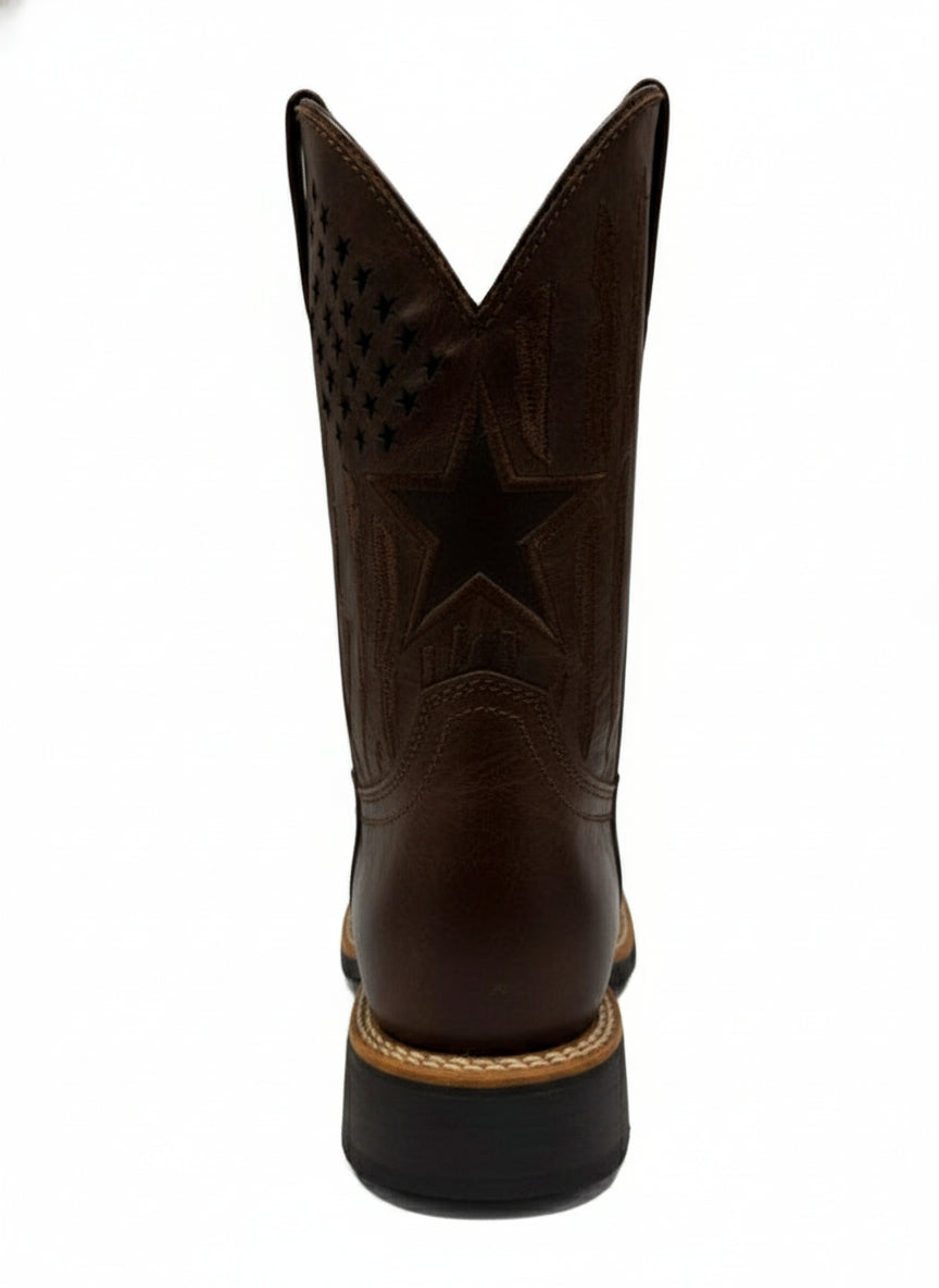 Men's Work Boots E-6611 Crazy Choco Square Steel Bullying Toe Oklahoma