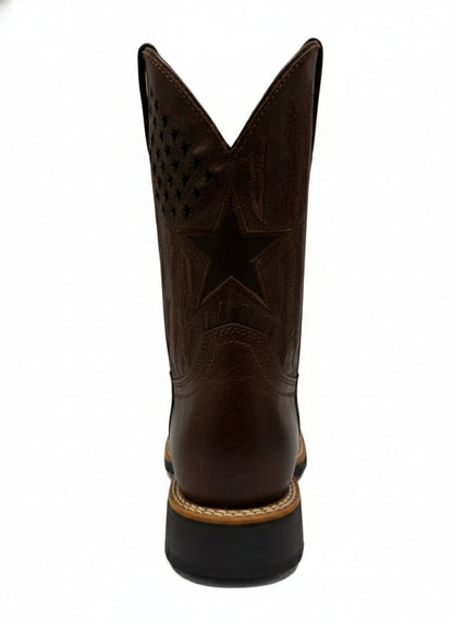 Men's Work Boots E-6611 Crazy Choco Square Steel Bullying Toe Oklahoma