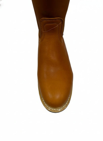 Men's Work Boots E-718 Leather Work Boots Color Honey Western Cowboy Pull On Boots