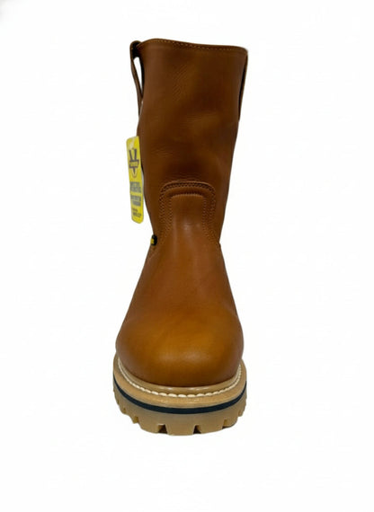 Men's Work Boots E-718 Leather Work Boots Color Honey Western Cowboy Pull On Boots