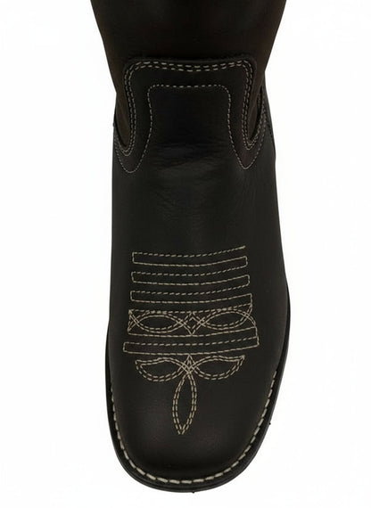 Men's Work Boots E-922 Square Toe Crazy Leather Chocolate