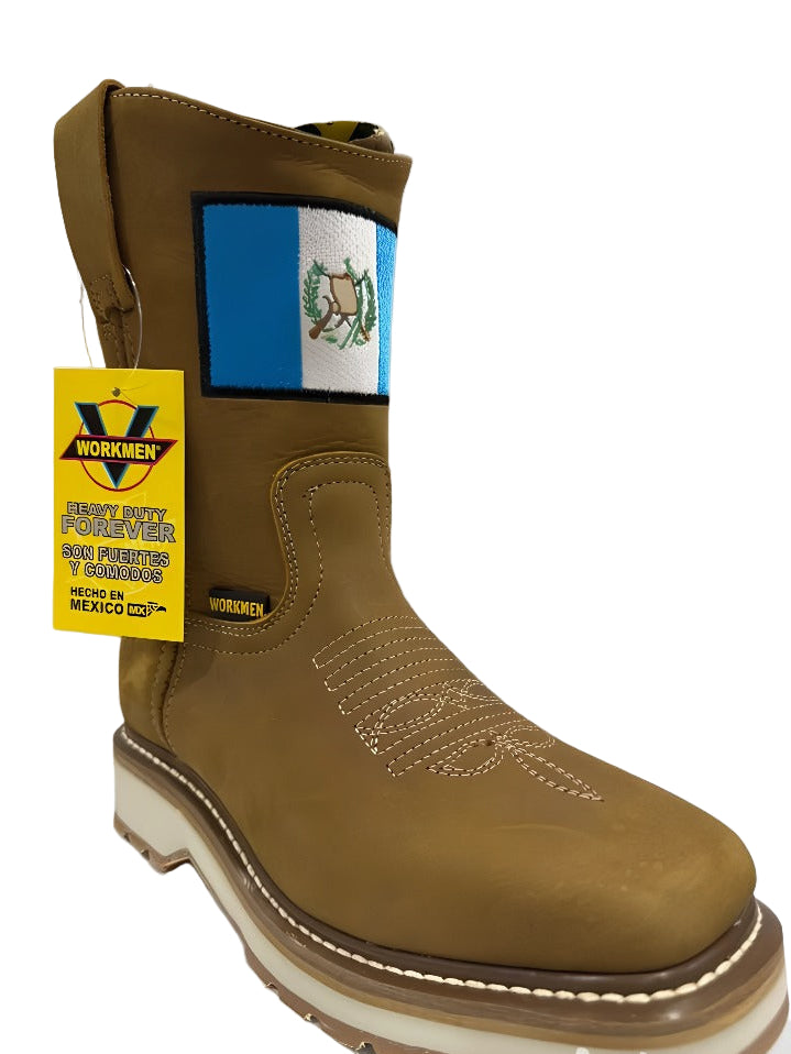 Men's Work Boots E-7600 Crazy Mango with flag Guatemala Square Toe