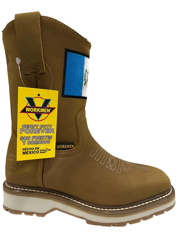 Men's Work Boots E-7600 Crazy Mango with flag Guatemala Square Toe