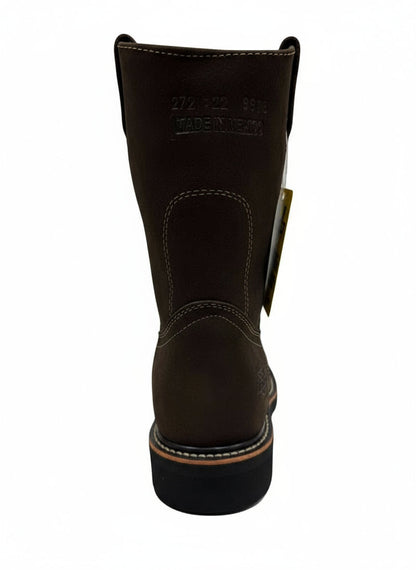 Men's Work Boots E-922 Square Toe Crazy Leather Chocolate