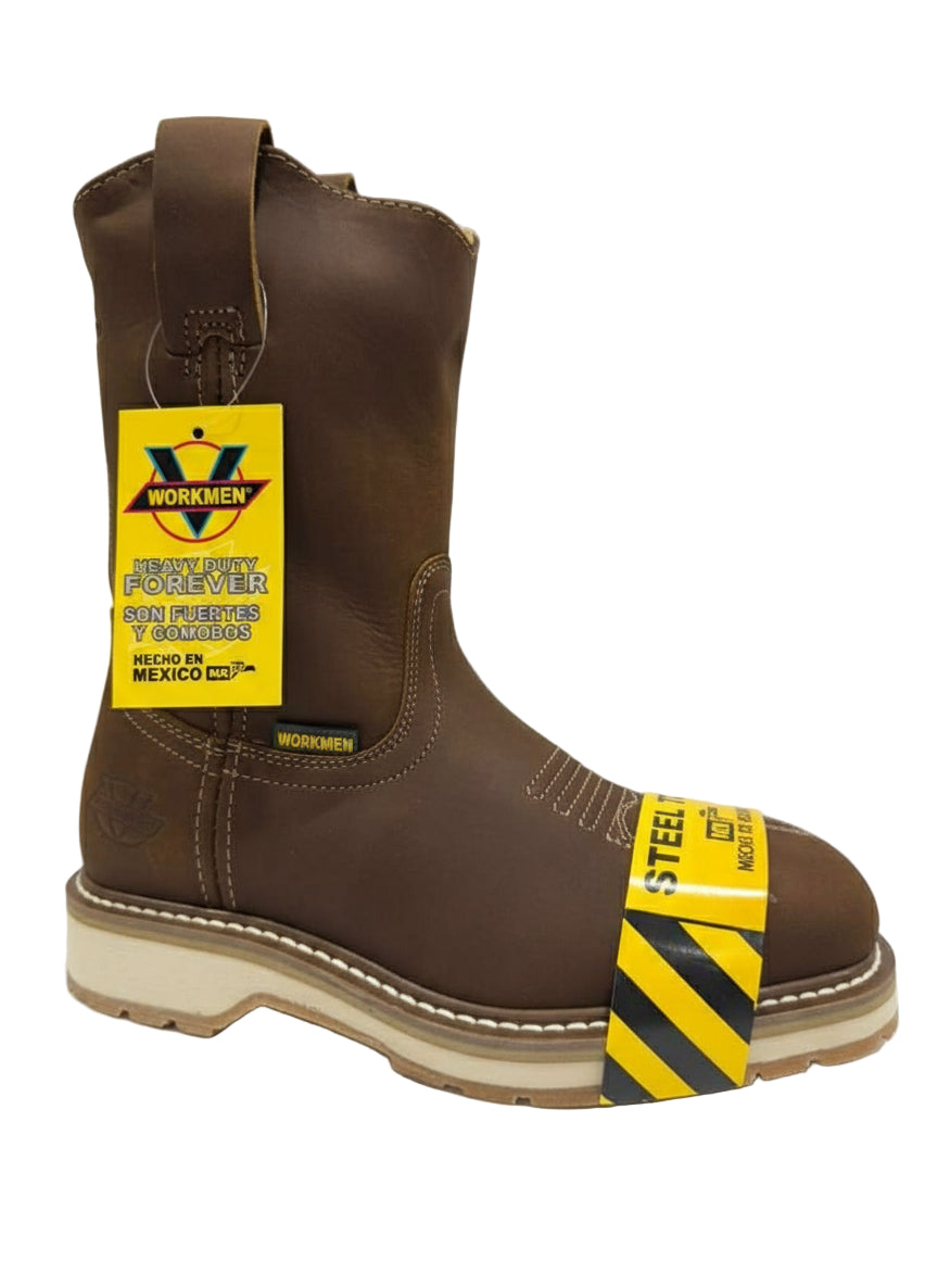 Men's Work Boots E-7650 Cafe Crazy  Square Steel Toe