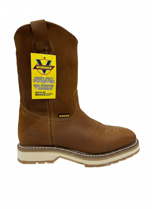 Men's Work Boots E-7600 Crazy Roble Leather Square Toe