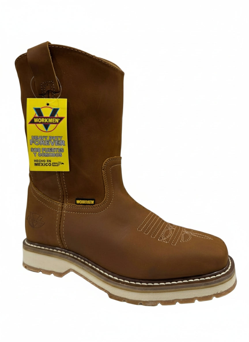 Men's Work Boots E-7600 Crazy Roble Leather Square Toe