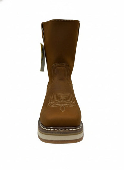 Men's Work Boots E-7600 Crazy Roble Leather Square Toe