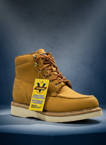 Men's Work Boots E-400 Nbk Miel Round Toe Striped Sole