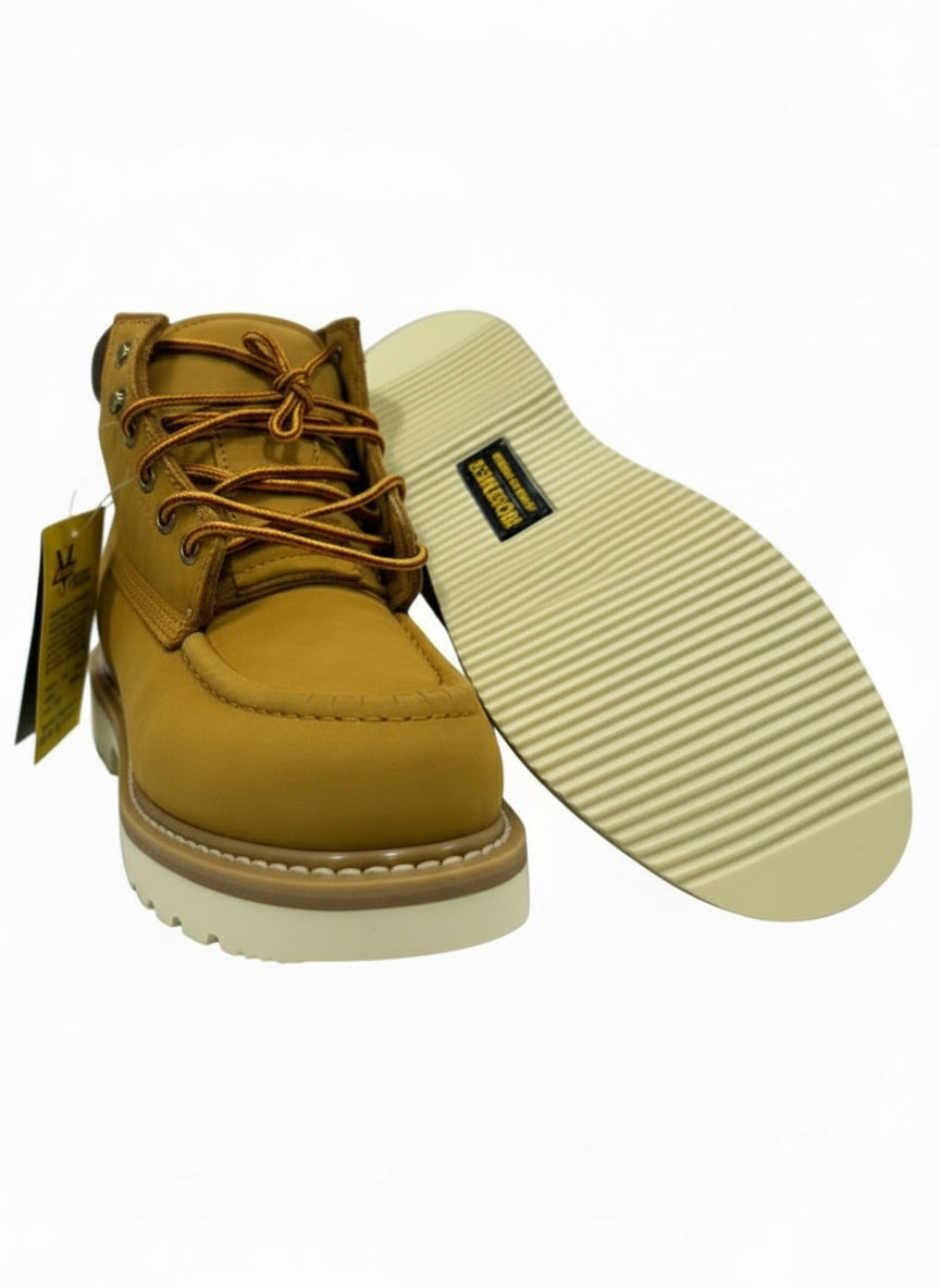 Men's Work Boots E-400 Nbk Miel Round Toe Striped Sole