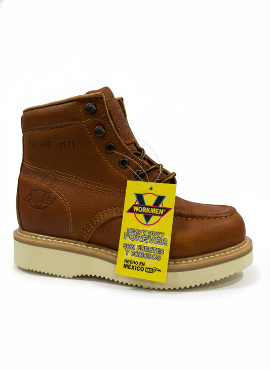 Men's Work Boots E-400 Shedron Flother Round Toe Striped Sole