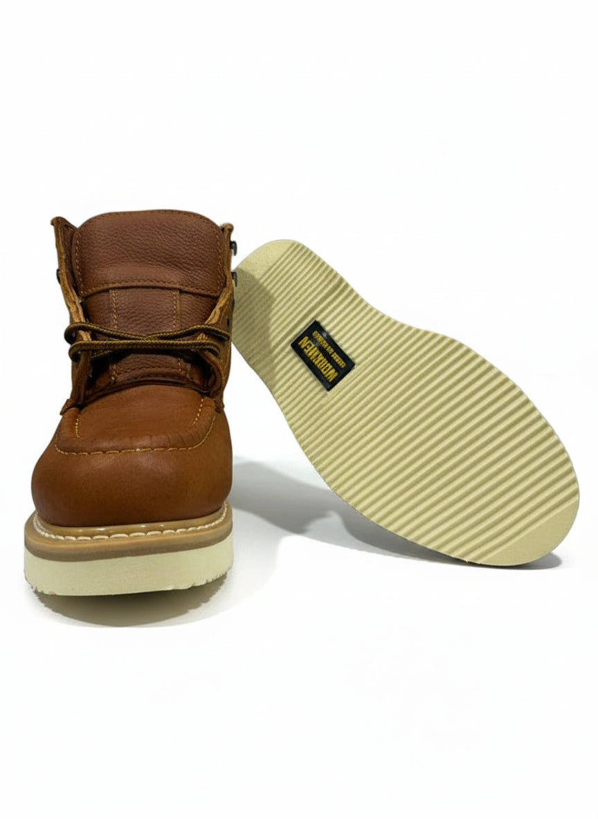 Men's Work Boots E-400 Shedron Flother Round Toe Striped Sole