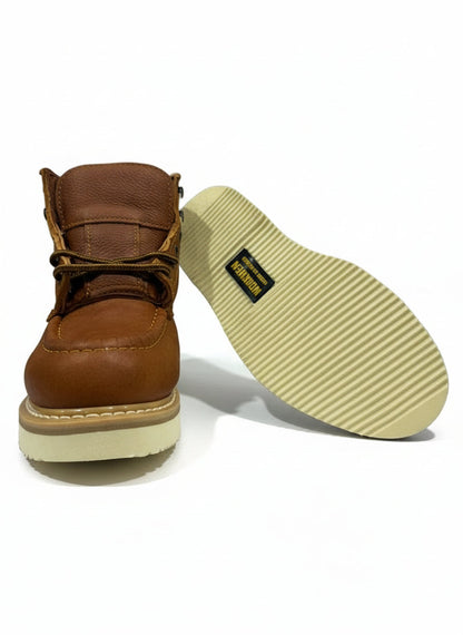 Men's Work Boots E-400 Shedron Flother Round Toe Striped Sole