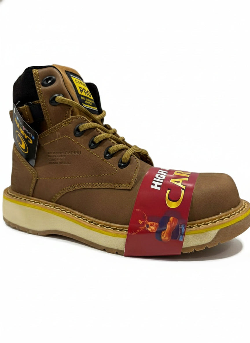 Men's Work Boots Caribu E-955E Square Stell Toe Honey