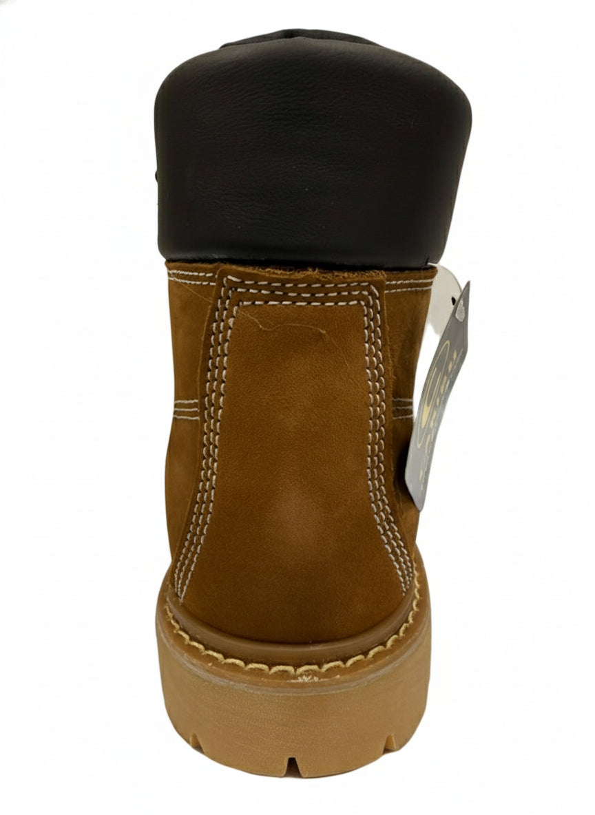 Men's Work Boots Caribu  E-837 Nobuck Cajeta Round Steel Toe