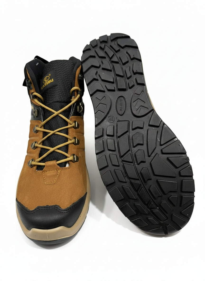 Men's Work Boots Caribu E-356 Nobuck Cajeta Round Toe