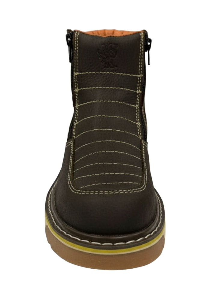 Men's Work Boots Caribu E-371E Floter Brown Roundo Toe