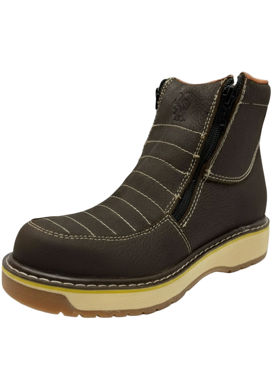 Men's Work Boots Caribu E-371E Floter Brown Roundo Toe