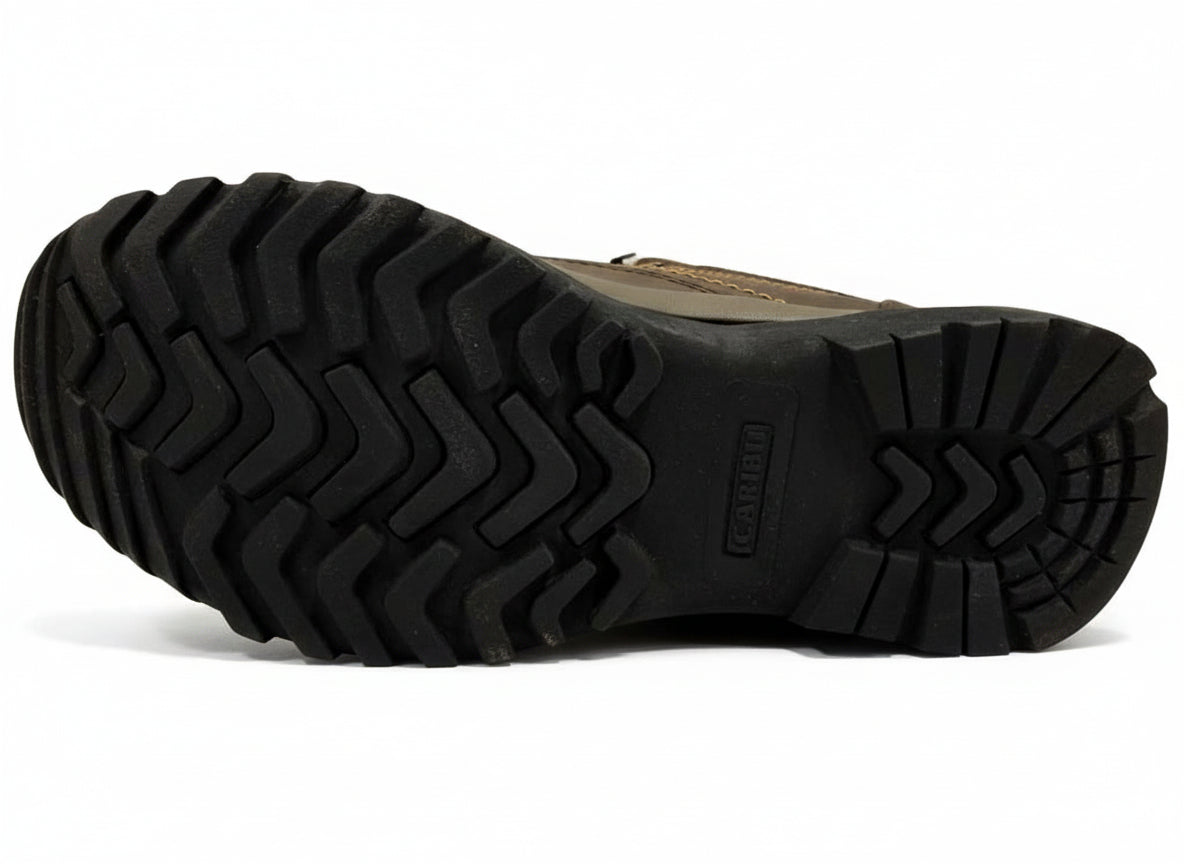 Men's Work Boots Caribu E-385 Crazy Cafe Leather Work Boots Round Toe