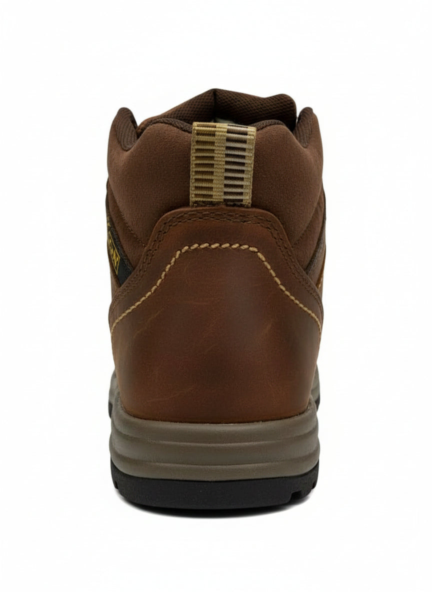 Men's Work Boots Caribu E-385 Crazy Cafe Leather Work Boots Round Toe