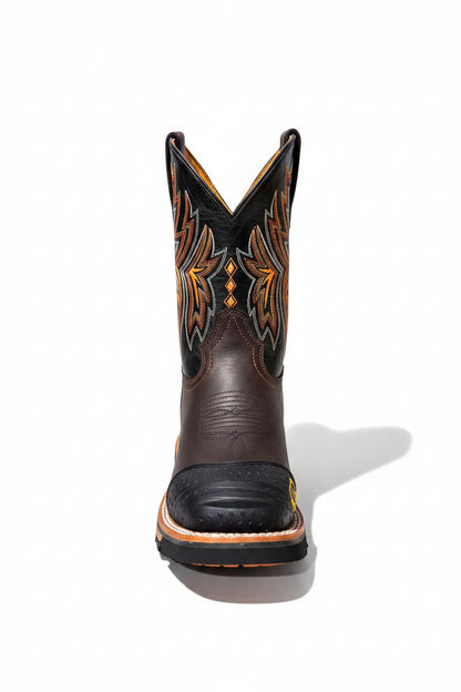 Men's Work Boots E-6484 Crazy Cafe Bullying Square Toe kansas (SIN) NGO-OCR