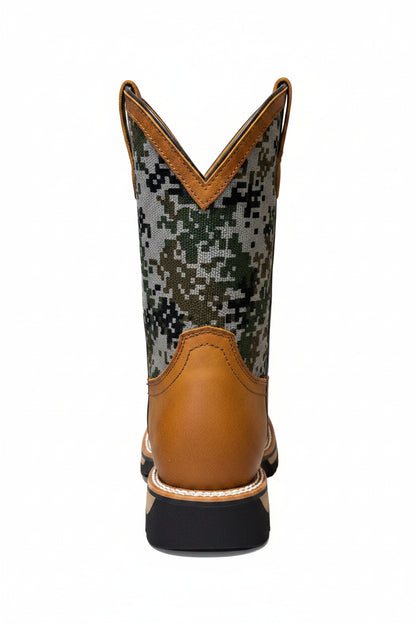 Men's Work Boots E-6485 Crazy Miel Square Steel Bullying Toe Kansas (Sin) NGO-OCR