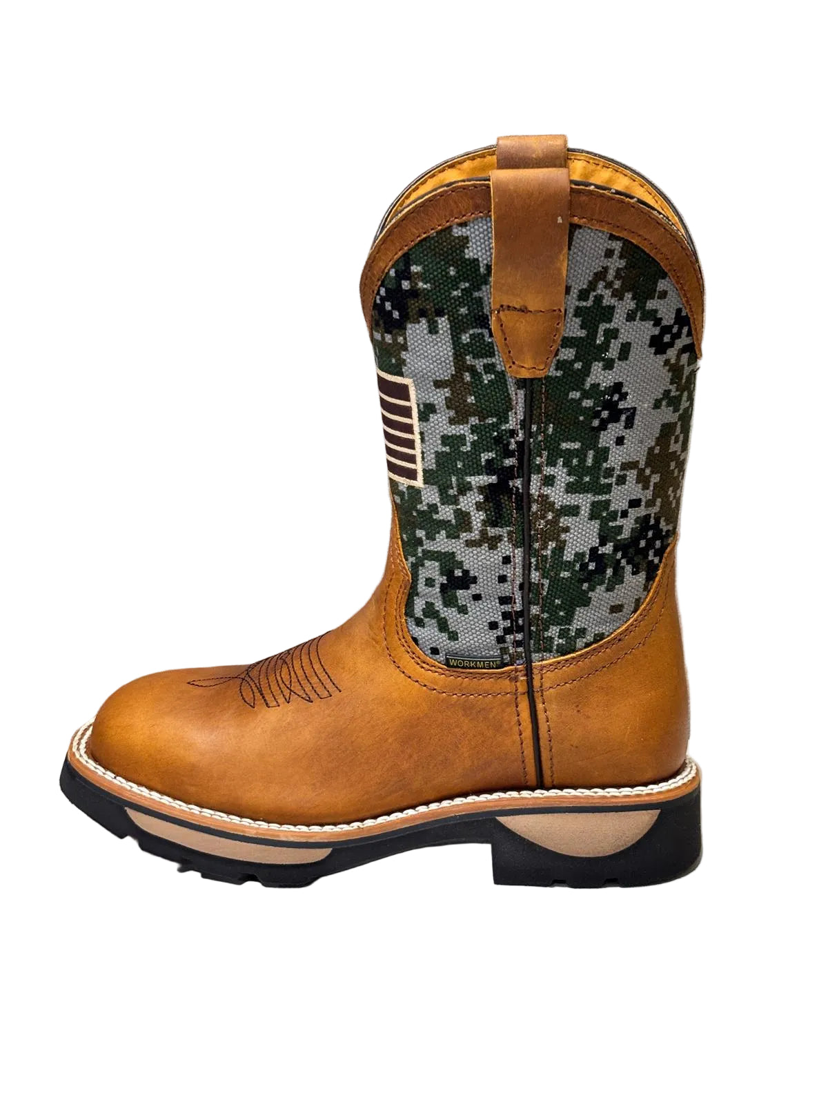 Men's Work Boots E-6485 Crazy Miel Square Steel Bullying Toe Kansas (Sin) NGO-OCR