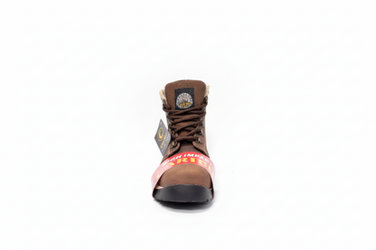 Women Work Boots Caribu:806- Crazy Brown Steel Toe