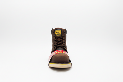 Mens's Work Boots Caribu:956-P Crazy Brown Round Steel Toe