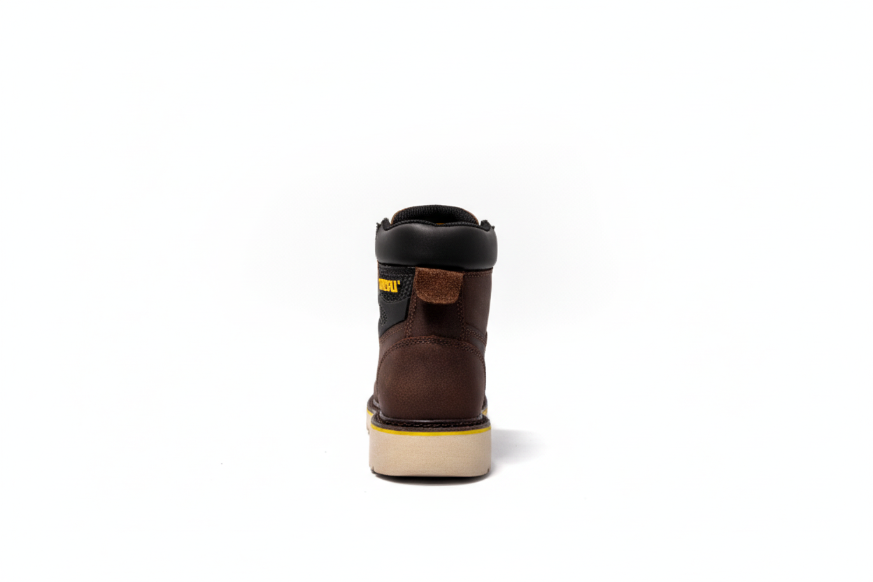 Mens's Work Boots Caribu:956-P Crazy Brown Round Steel Toe
