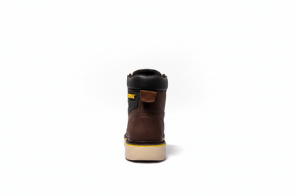Mens's Work Boots Caribu:956-P Crazy Brown Round Steel Toe